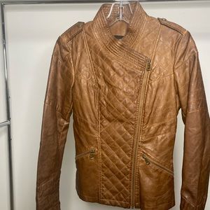 Guess Dark Brown Faux Leather Jacket